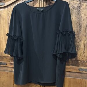 I Jeans by Buffalo Black Pleated Sleeve Blouse